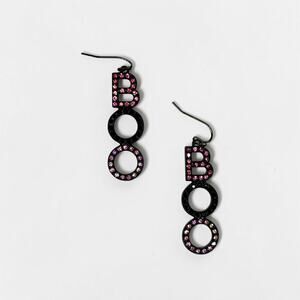 Black & Pink Halloween BOO Dangle Earrings